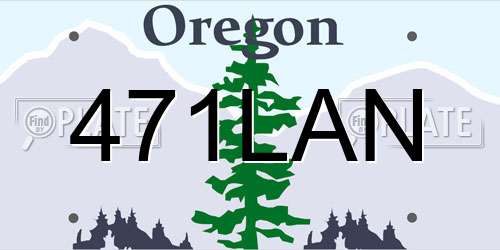471LAN Oregon License Plate