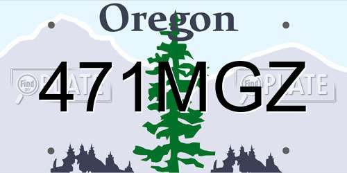 471MGZ Oregon License Plate