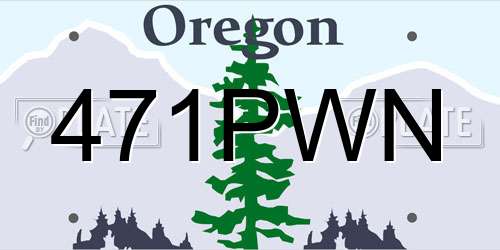 471PWN Oregon License Plate