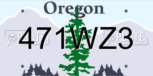 471WZ3 Oregon License Plate
