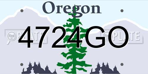 4724GO Oregon License Plate