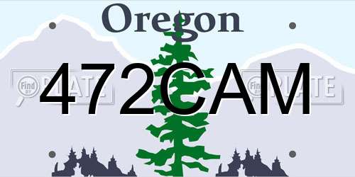 472CAM Oregon License Plate