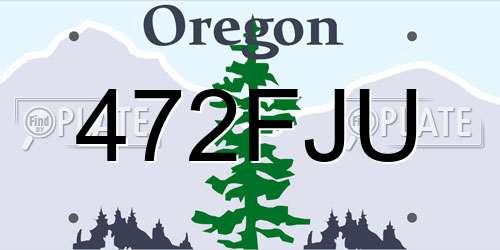 472FJU Oregon License Plate
