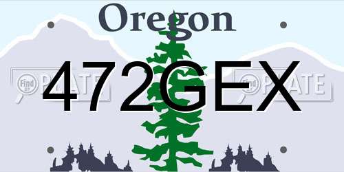472GEX Oregon License Plate