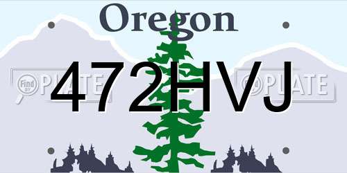 472HVJ Oregon License Plate
