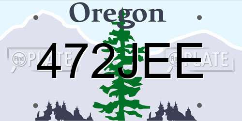 472JEE Oregon License Plate