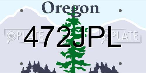 472JPL Oregon License Plate
