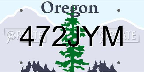 472JYM Oregon License Plate