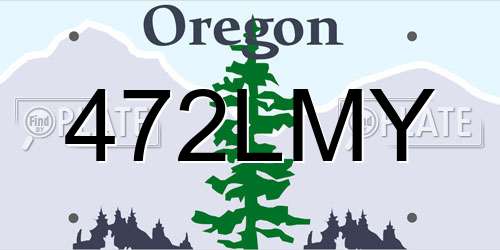 472LMY Oregon License Plate