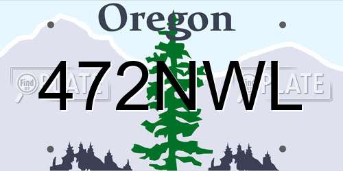 472NWL Oregon License Plate