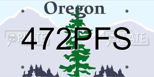 472PFS Oregon License Plate