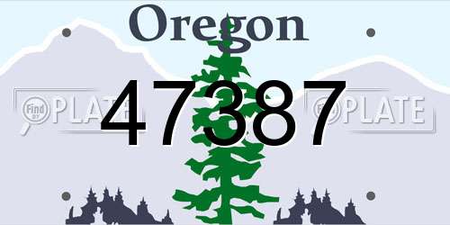 47387 Oregon License Plate