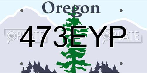 473EYP Oregon License Plate