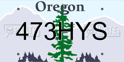 473HYS Oregon License Plate