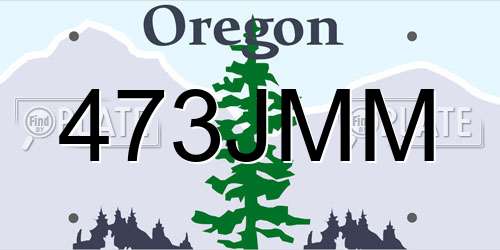 473JMM Oregon License Plate