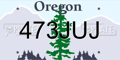 473JUJ Oregon License Plate