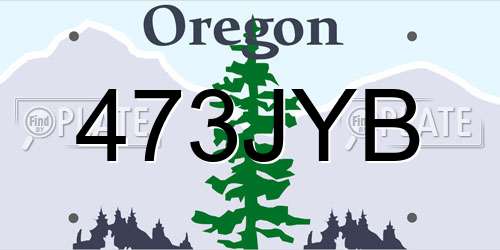 473JYB Oregon License Plate