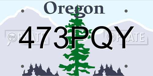 473PQY Oregon License Plate
