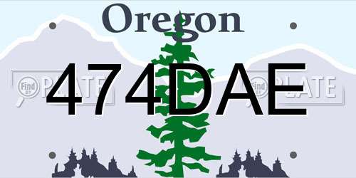 474DAE Oregon License Plate