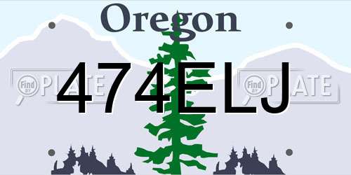 474ELJ Oregon License Plate