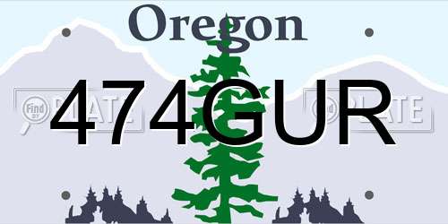 474GUR Oregon License Plate