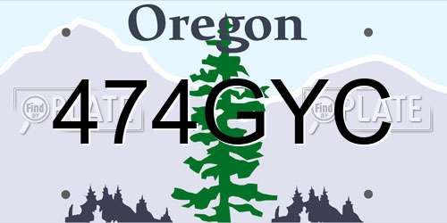 474GYC Oregon License Plate