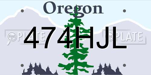 474HJL Oregon License Plate