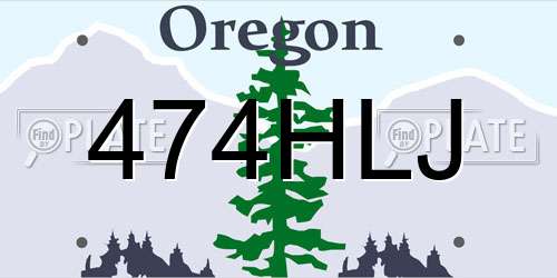 474HLJ Oregon License Plate