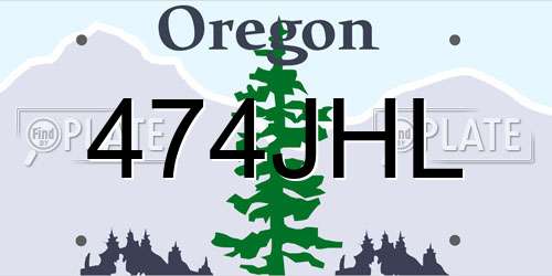 474JHL Oregon License Plate
