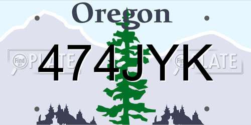 474JYK Oregon License Plate