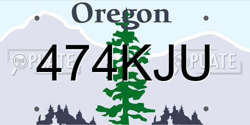 474KJU Oregon License Plate