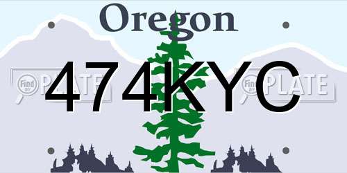 474KYC Oregon License Plate