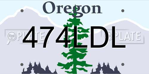 474LDL Oregon License Plate