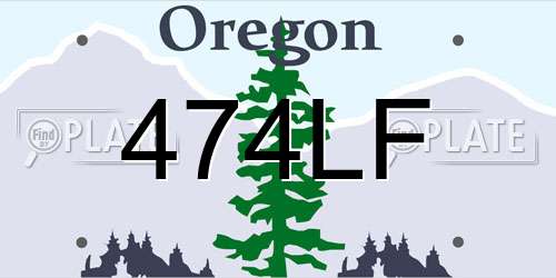 474LF Oregon License Plate