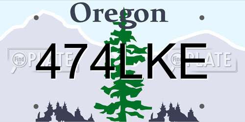 474LKE Oregon License Plate