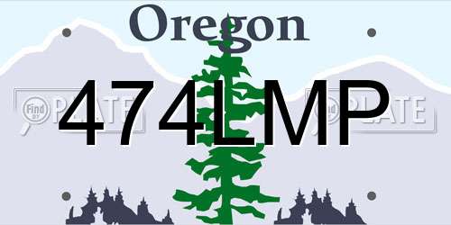 474LMP Oregon License Plate