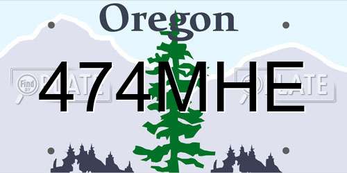 474MHE Oregon License Plate