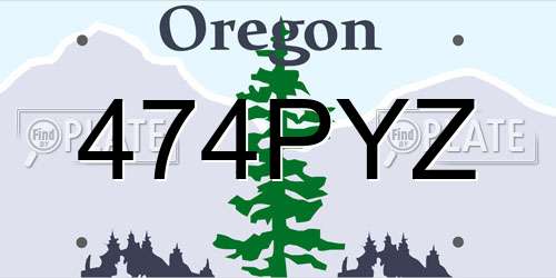 474PYZ Oregon License Plate