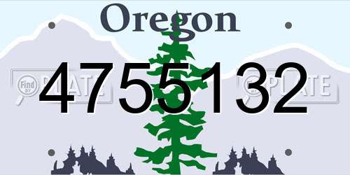 4755132 Oregon License Plate
