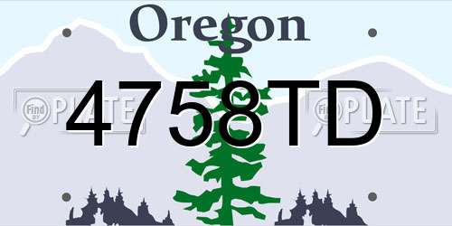 4758TD Oregon License Plate
