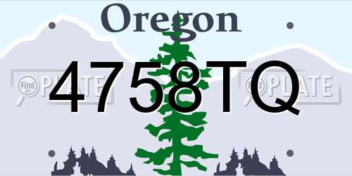 4758TQ Oregon License Plate
