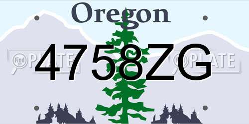 4758ZG Oregon License Plate
