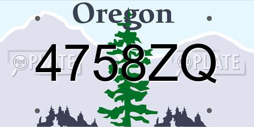 4758ZQ Oregon License Plate