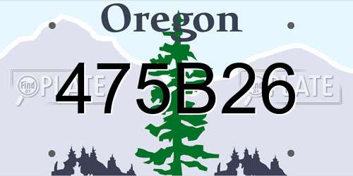 475B26 Oregon License Plate