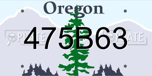 475B63 Oregon License Plate