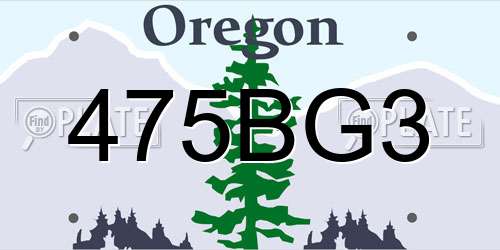 475BG3 Oregon License Plate