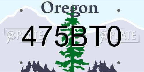 475BT0 Oregon License Plate