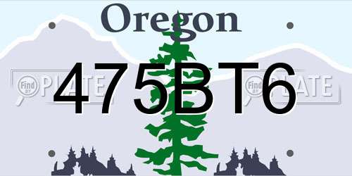 475BT6 Oregon License Plate