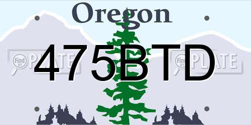 475BTD Oregon License Plate