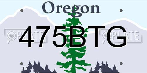 475BTG Oregon License Plate